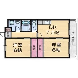 ビューテラス畷A棟の物件間取画像